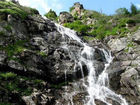 beautiful mountain waterfall cascade  image