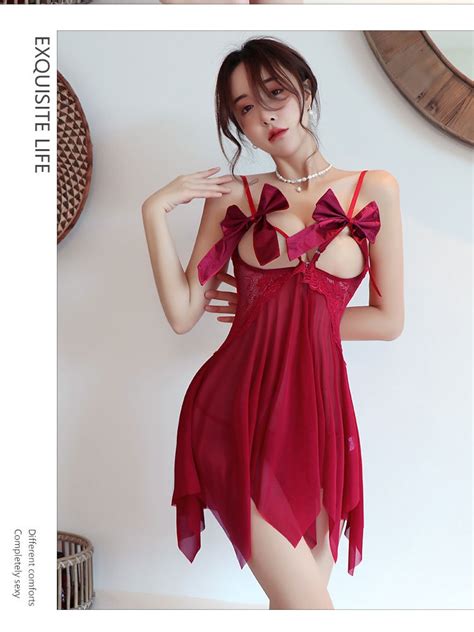 Ready Stock Malaysia Women Lingerie Leakage Lace One Piece Nightdress With 3 Colour Shopee