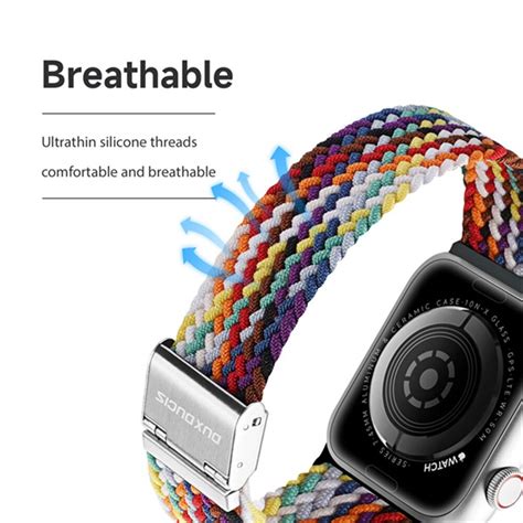 Каишка, съвместима с Apple Watch 7 45 мм, Fonix Rainbow, Еластична ...