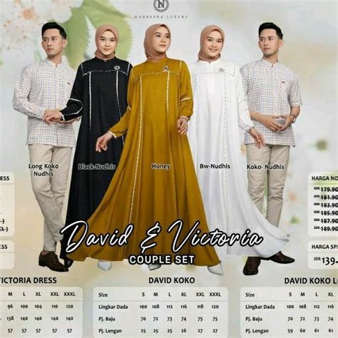 Jual David Dan Victoria Couple Sarimbit Terbaru Nadheera Luxury Pre