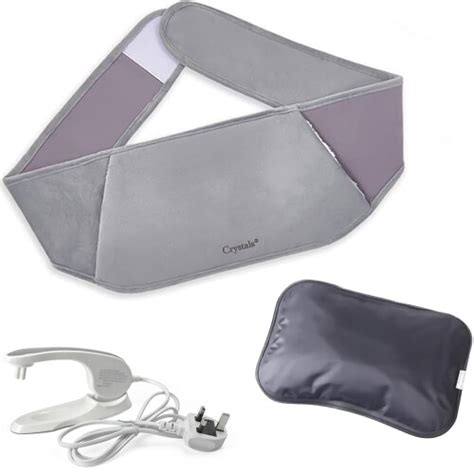 RECHARGEABLE HOT WATER BOTTLE ELECTRIC SOFT WARMER BELT PLUSH GREY BACK STOMACH On OnBuy