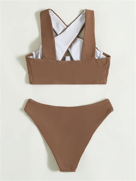 Criss Cross Push Up Bikini Swimsuit Shein Usa