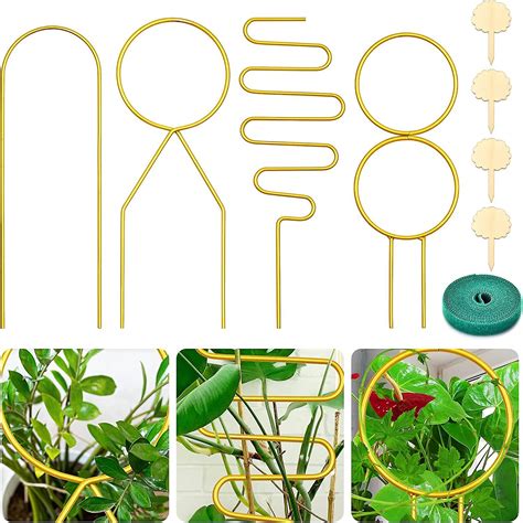 Pcs Metal Plant Trellis For Indoor Potted Plants Small Gold Trellis