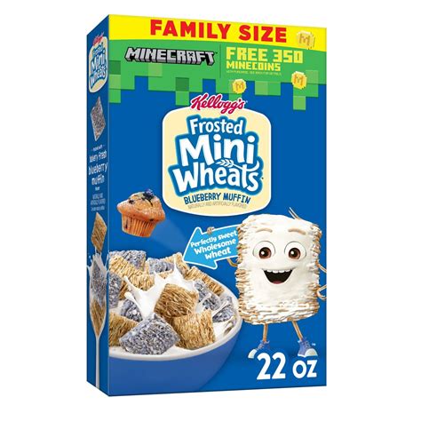 Kelloggs Frosted Mini Wheats Blueberry Muffin Cold Breakfast Cereal