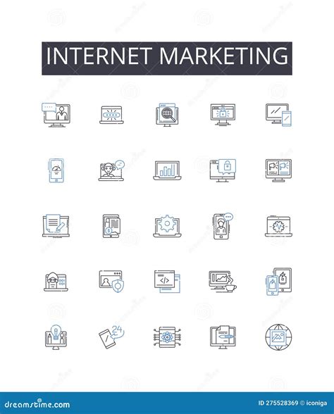 Internet Marketing Line Icons Collection. Digital Advertising, Online