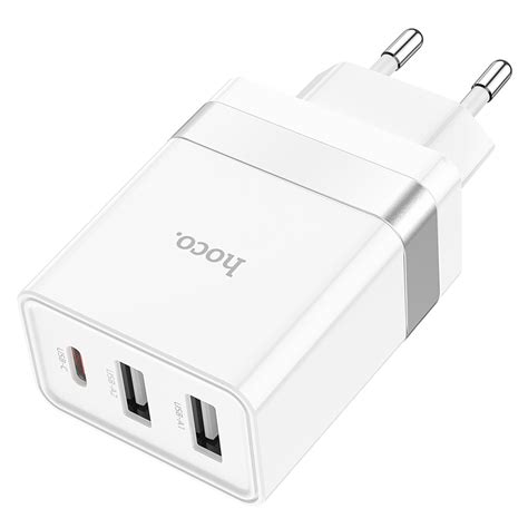 ֎Cốc sạc nhanh Hoco N21 Pro QC3.0+PD (2 USB+1 Type C) 30W