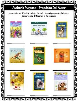 Prop Sito Del Autor Author S Purpose Worksheets In Spanish Tpt