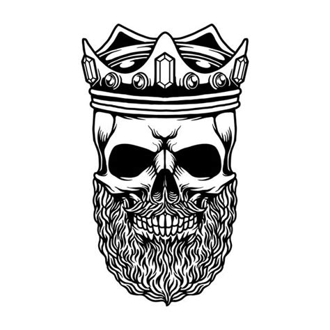 20 Skull King Tattoo Silhouette Ilustraciones De Stock Gráficos