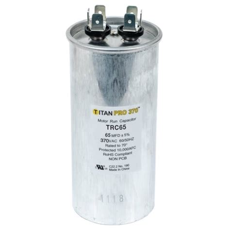 Packard TITAN PRO Run Capacitor 5 MFD 370 Volt Oval Box Of 15 HD Supply