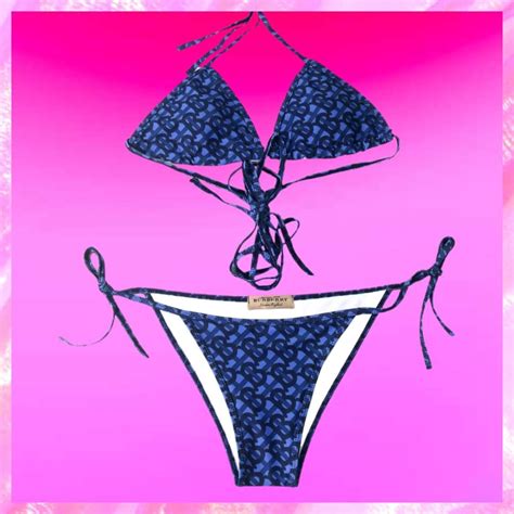 Designer Monogram Beach Bikini In Navy Burberry Bikini