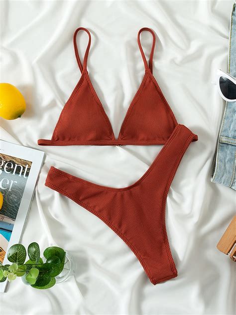 Ba Ador Bikini Cortado Alto Tri Ngulo De Canal