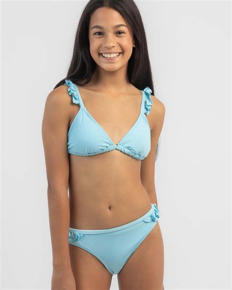 Shop Kaiami Girls Mariah Triangle Bikini Set In Pastel Blue Fast Shipping Easy Returns