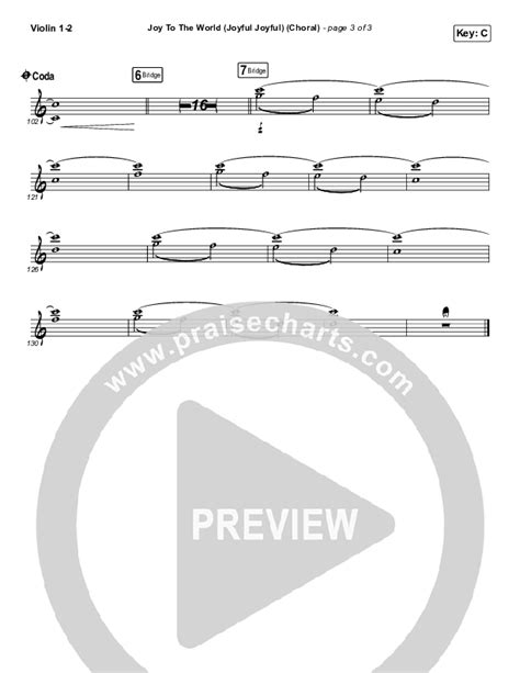 Joy To The World Joyful Joyful Choral Anthem Satb Violin Sheet