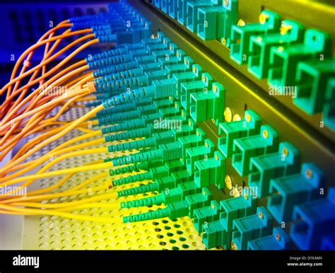 optic fiber cables connected to data center Stock Photo - Alamy