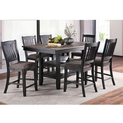 Benjara Modern Style In Brown Wooden Legs Counter Height Dining