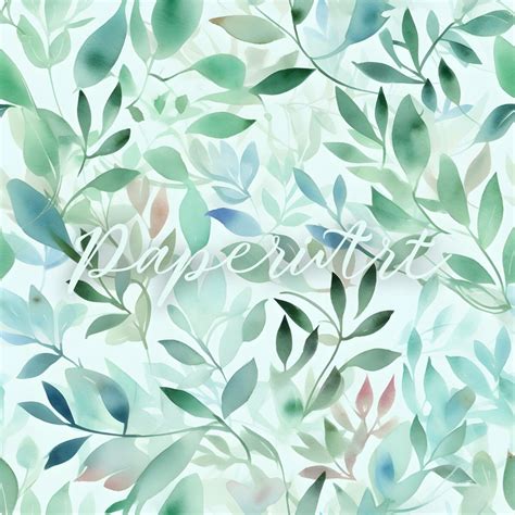 Eucalyptus Digital Paper Eucalyptus Seamless Pattern Watercolor