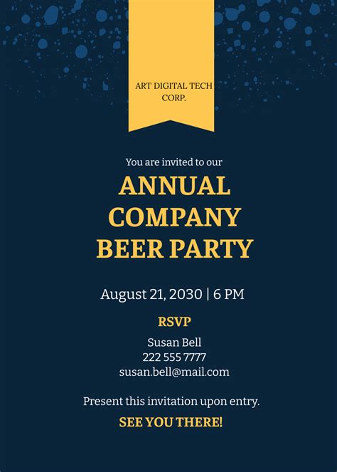 Free Company Event Invitation Templates, Editable and Printable