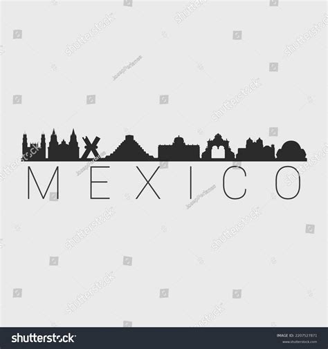 Mexico City Skyline Silhouette Illustration Clip Stock Vector (Royalty Free) 2207527871 ...