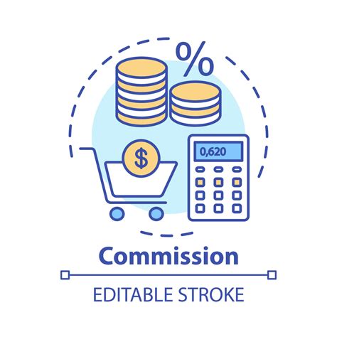 Commission Concept Icon Fee Paid To Employee Idea Thin Line