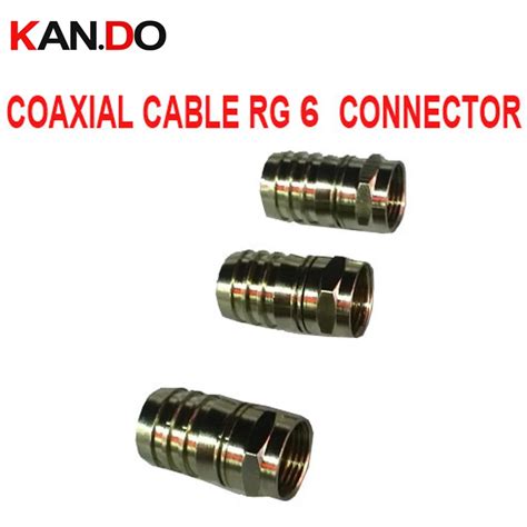 100pcs /lot RG 6 connector,Coaxial cable F connector cable RG6 F ...