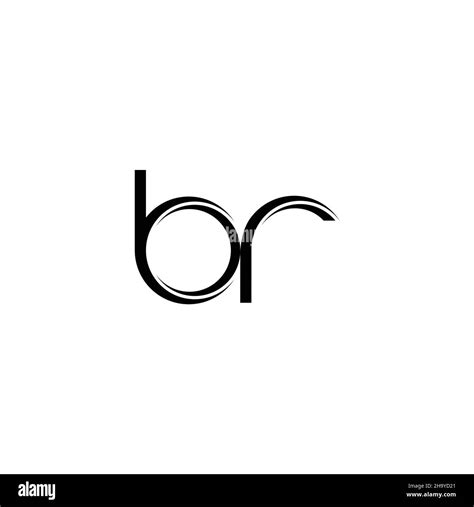 BR Logo Monogram With Slice Rounded Modern Design Template Isolated On