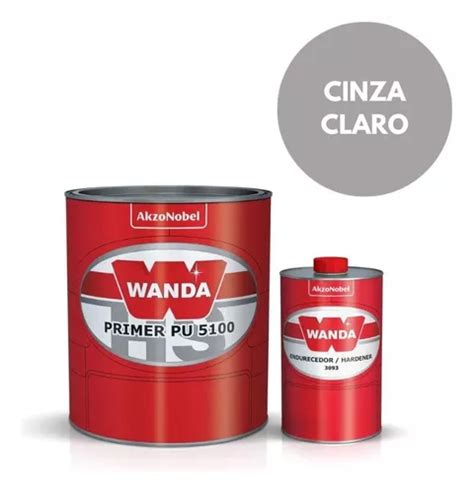 Kit Primer Pu Wanda Hs Cinza 5100 Automotivo Endurecedor