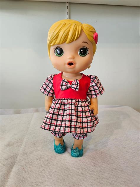 12 Inch Baby Alive Doll Clothes, Lil'bow Checked Dress Set - Etsy