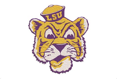 Lsu Tigers Embroidery Design Fighting Tigers Logo Louisiana State