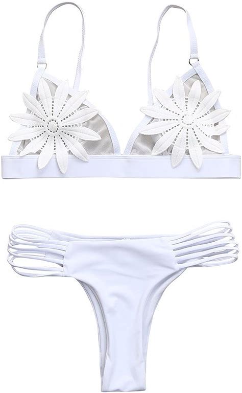 AMUSTER Damen Sexy Strand Bikini Set Bademode Badeanzüge Bikinis für Frauen Mädchen Push up