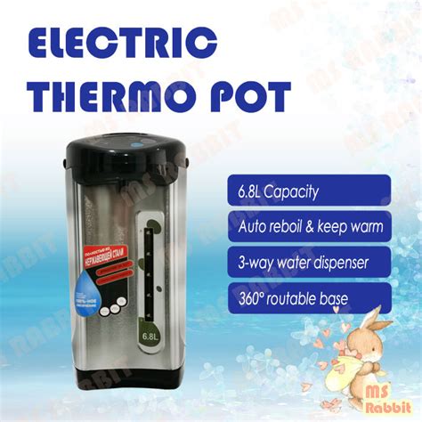 Liter Thermo Pot Thermos Hot Water Dispenser Thermo Flask Pemanas Air Lazada