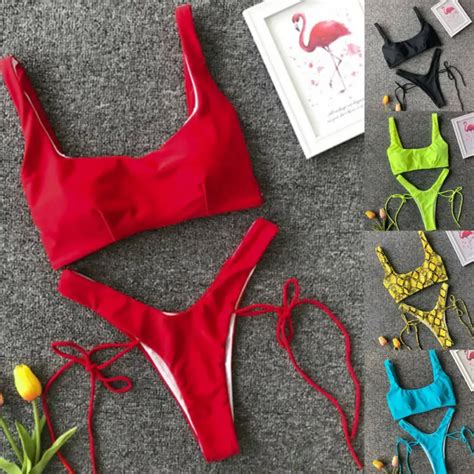 Pcs Sexy Women Summer Swimwear Bikini Set Bra Triangle Suit Swimsuit Bathing Suit Swimming Suit