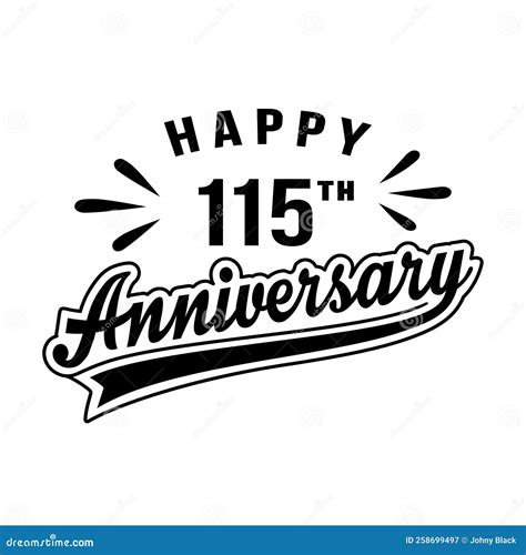 Happy 115th Anniversary 115 Years Anniversary Design Template Stock