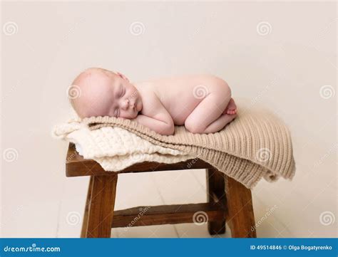 Newborn Sleeping On Chair Stock Photo Image Of Infant 49514846