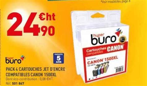 Promo Hyper Buro Pack Cartouches Jet D Encre Compatibles Canon Xl