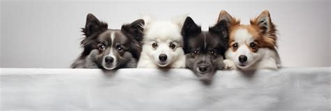 Premium Ai Image Dogs Lined Up In A Row With An Animal Friendship Theme