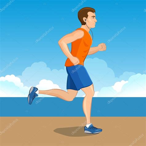 Illustration of a cartoon man jogging, weight loss concept Stock Vector ...