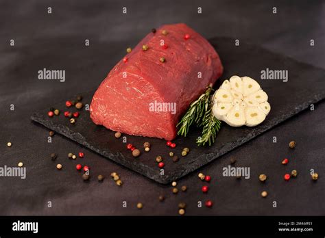 Food Photography Of Raw Beef Tenderloin Fillet Meat Sirloin Loin