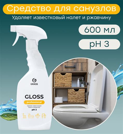 Средство для очистки сантехники Grass Gloss Professional, 600 мл ...