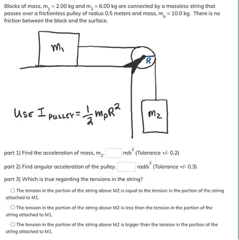 Solved Blocks Of Mass M Kg And M Kg Are Chegg