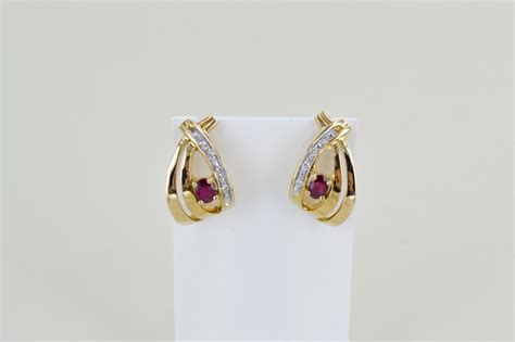 Boucles Doreilles Rubis Et Diamants Bijoux D Occasions Vallauris