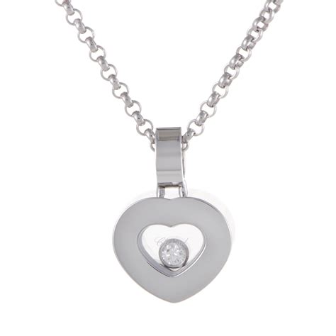 Chopard Happy Diamonds White Gold Floating Diamond Heart Pendant