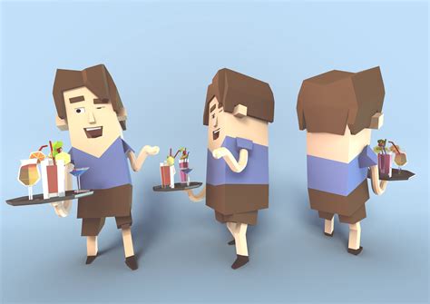 3D Low Poly Characters :: Behance