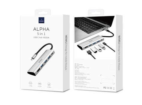 Ripley ADAPTADOR WIWU ALPHA A531H USB C 5 EN 1 HUB MULTIPUERTO USB 3