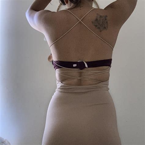 Super Tight Sexy Nude Dress Bodycondress Dress Depop