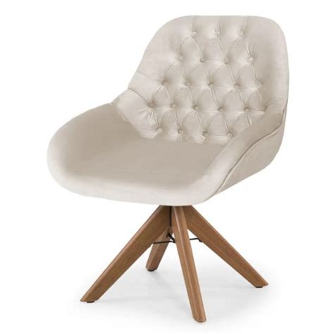 Poltrona Pandora Veludo Nude Capiton E Base Girat Ria Madeira Vyle O Melhor Para Sua