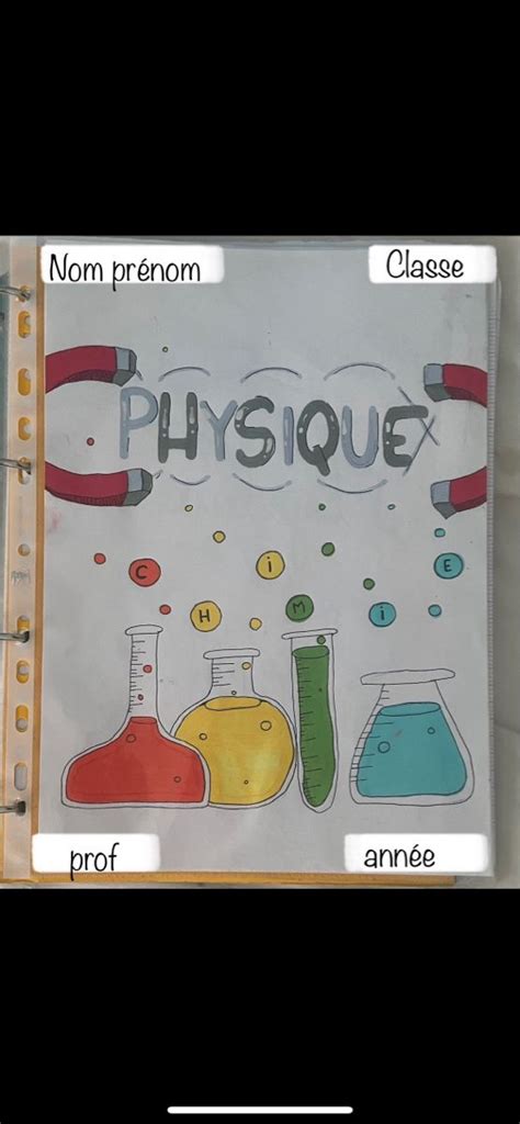 Page De Garde Physique Chimie Dessin De Couverture Page De Garde