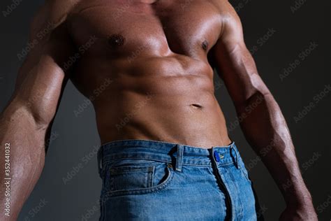 Sexy Muscular Man Torso Six Packs Muscular Gay Sexy With Six Pack Abs In Studio Muscular Model