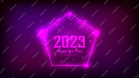 Premium Vector 2023 Happy New Year Neon Background