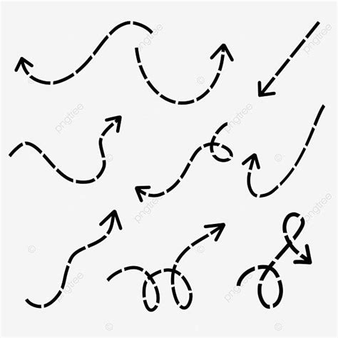 Dashed Arrow Clipart Vector Dash Line Arrow Collection Arrow