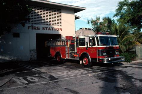 Florida Memory Fire Truck At Key West Fire Department Station 2 On